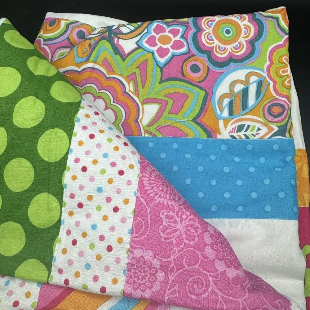 Boho Floral Baby Blanket Quilt Cotton Nursery Playmat 51” x 40” Bedding